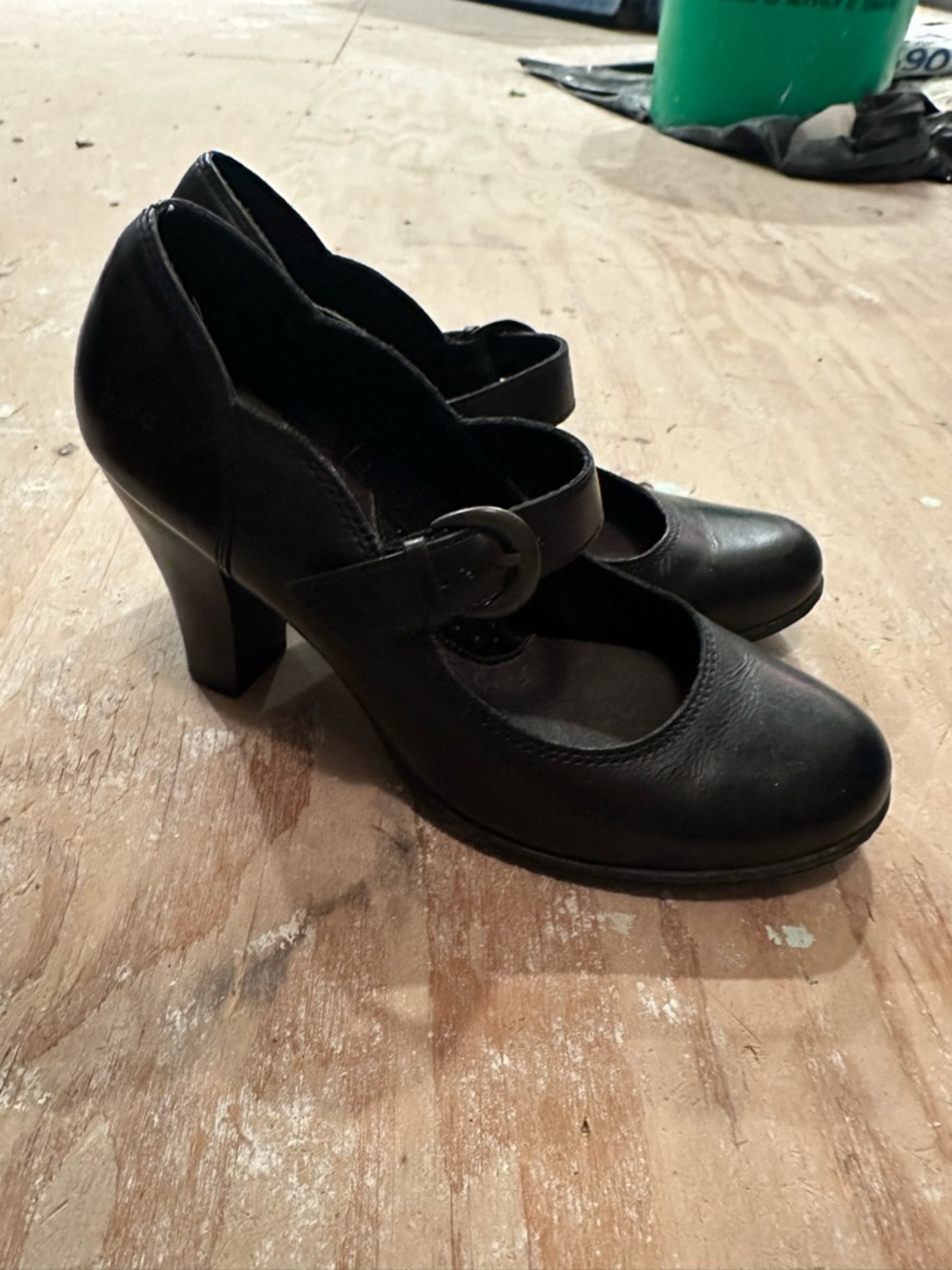 Black Mary Jane Heels with Buckle Strap - Women's Classic Pumps